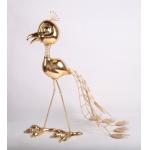 ODM Metal Peacock Garden Ornament Golden Garden Metal Bird Sculptures for sale
