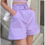 Sweet Cotton Short Pants Anti Wrinkle Korean Casual Pants With Belt