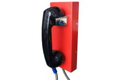 China Auto Dial Reliable Red Analog Wall Phone With Black Vandal Proof Handset supplier