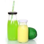 Custom 350ml 500ml Milk Bottle Glass Milkshake Bottles With Lid
