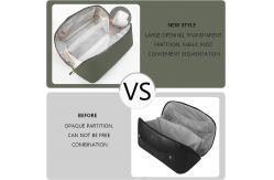 China Shockproof Soft PU Leather Waterproof Cosmetic Bag With Handle Travelling supplier