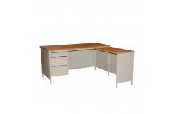 China MDF Board Steel Executive Desk L Shape Office With Three Drawers supplier