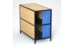 China Double Decker Side Ladder Steel Bunk Beds With Small Storage Locker supplier