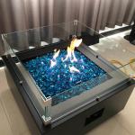ISO9001 Garden Firepit Table Set 0.8m Rectangular Outdoor Propane Fire Pit for sale
