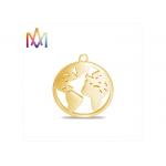 20x25mm Hollow Shaped Flat Globe Engraved Bracelet Charms for sale