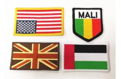 China 2.5 Tall Embroidery UK Flag Military Style Patches Iron On Backing supplier