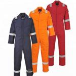 Reusable Flame Retardant Waterproof Overalls With Reflective Tape Protective EN11612 for sale