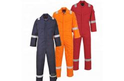 China Reusable Flame Retardant Waterproof Overalls With Reflective Tape Protective EN11612 supplier