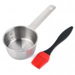 Stainless Steel BBQ Sauce Pot saucepan Silicone Basting Brush Set