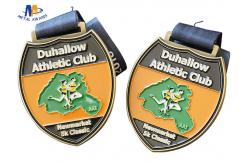 China Egg Shape Custom Sports Medals / Personized Antique Gold Plating 5k Running Medals supplier