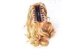 China Custom Yellow Body Wave Human Pony Tail Wigs and Extensions for Women supplier