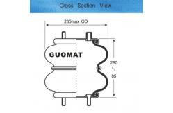 China 2B 220 Air Spring Bellows 8NPT Double Convoluted Air Bag 2B5231 supplier