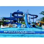 OEM Water Theme Park Equipment Swimming Pool Rides Hot Dipped Galvanized Steel Fiberglass Slide for sale