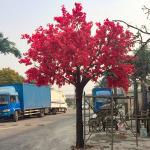 Garden Ornament Fake Bonsai Tree White Pink Flower Sakura Tree for sale