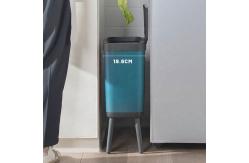 China Four Legged Plastic Kitchen Trash Bins White Plastic Trash Can With Lid supplier
