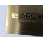 Metal Gold Small Contact IC Chip Bank Card With Magnetic Stripe Signature Panel