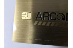 China Metal Gold Small Contact IC Chip Bank Card With Magnetic Stripe Signature Panel supplier