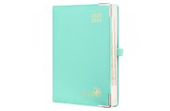 China Custom 2024 Daily Planner Light Green Daily Weekly Planner White Inner Pages supplier