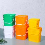 Eco-Friendly 3.5L 5L 6L 10L 20L Square Plastic Buckets With Handle for Tools Storage for sale
