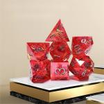 Phantom red resin & foil gold Resin Boarding Dice Set Dragon and Dungeon for sale