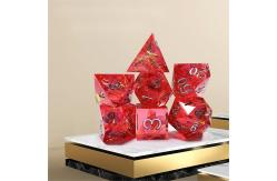 China Phantom red resin & foil gold Resin Boarding Dice Set Dragon and Dungeon supplier