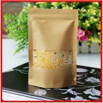 Food Grade Customized Paper Bags Kraft Paper With  Window For Beans / Rice for sale
