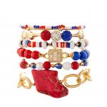 Custom Gold Plated Handmade Beads Chain Link Bracelets For Women for sale