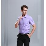 Men Business Dress Shirts Short Sleeve Stylish Anti - Pilling Turn Down Collar for sale