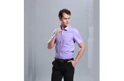 China Men Business Dress Shirts Short Sleeve Stylish Anti - Pilling Turn Down Collar supplier