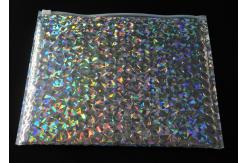 China Reclosable 250x180mm Shiny Holographic Slider Zipper bubble bag , Bubble for packing supplier