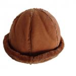 Winter Mouton Sheepskin Hats Caps with 6 Panel Chocolate Camel Color for sale