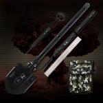Multifunctional Tactical Engineer Shovel Toughness Alloy Black Blade L67cm for sale