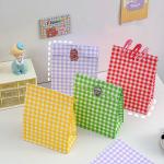 Ins Style Colorful Checkered Gift Bag Custom Printed Paper Bags with Latest Style and Customized for sale