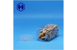 China Transparent Square Peanut Butter Blueberry Jam Cacao Paste PET Jars Screw Top Lid supplier