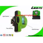 Rechargeable LED Mining Cap Lamp With Cradle / USB Charger OLED Screen