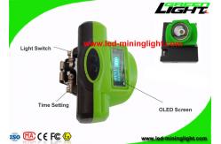 China Rechargeable LED Mining Cap Lamp With Cradle / USB Charger OLED Screen supplier
