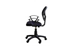 China Black Fabric Ergonomic Home Office Computer Chair With Mesh Back / Wheels supplier