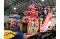 China Customized High Inflatable Candy House Dry Slide For Christmas supplier