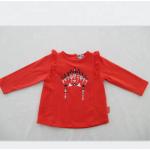 Cotton Jersey Baby Printed T Shirts Frills Along Armholes for sale