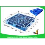 Durable Solid Deck Plastic Euro Pallets Food Grade Three Skids HPPE Material for sale