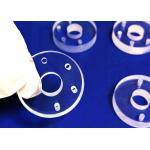 Laser Drilling Round Clear Fused Silica Wafer With Hole for sale