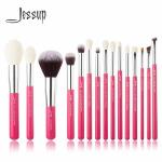 Aluminium Ferrule Wood Handle Makeup Brushes Rose Carmine for Daily Makeup for sale