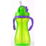 Green Purple 9oz 290ml Baby Weighted Straw Cup With Handle