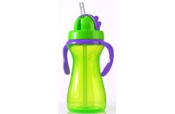 China Green Purple 9oz 290ml Baby Weighted Straw Cup With Handle supplier