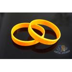 Custom Plastic Bracelets PVC Wristbands Gold Color With Letters 212mm Size for sale