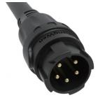5pin Black M19 Connector 15A Solder Overmolded Aluminum Alloy Shell Nylon IP67 for sale