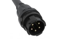 China 5pin Black M19 Connector 15A Solder Overmolded Aluminum Alloy Shell Nylon IP67 supplier