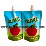 100 Micron Stand Up Juice Spouted Pouches Packaging Stand Up Spout Pouch for sale