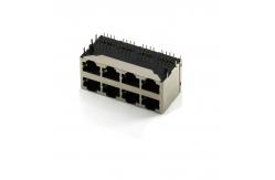 China 2x4 Port Enterent RJ45 PCB Connector Female Socket 64P supplier