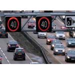 High Resolution Speed Warning Signs , LED Display Signs Wiht Red Circle / Amber Number for sale